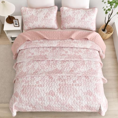 Colcha botanical queen rosa de microfibra ligera Wongs Bedding 4