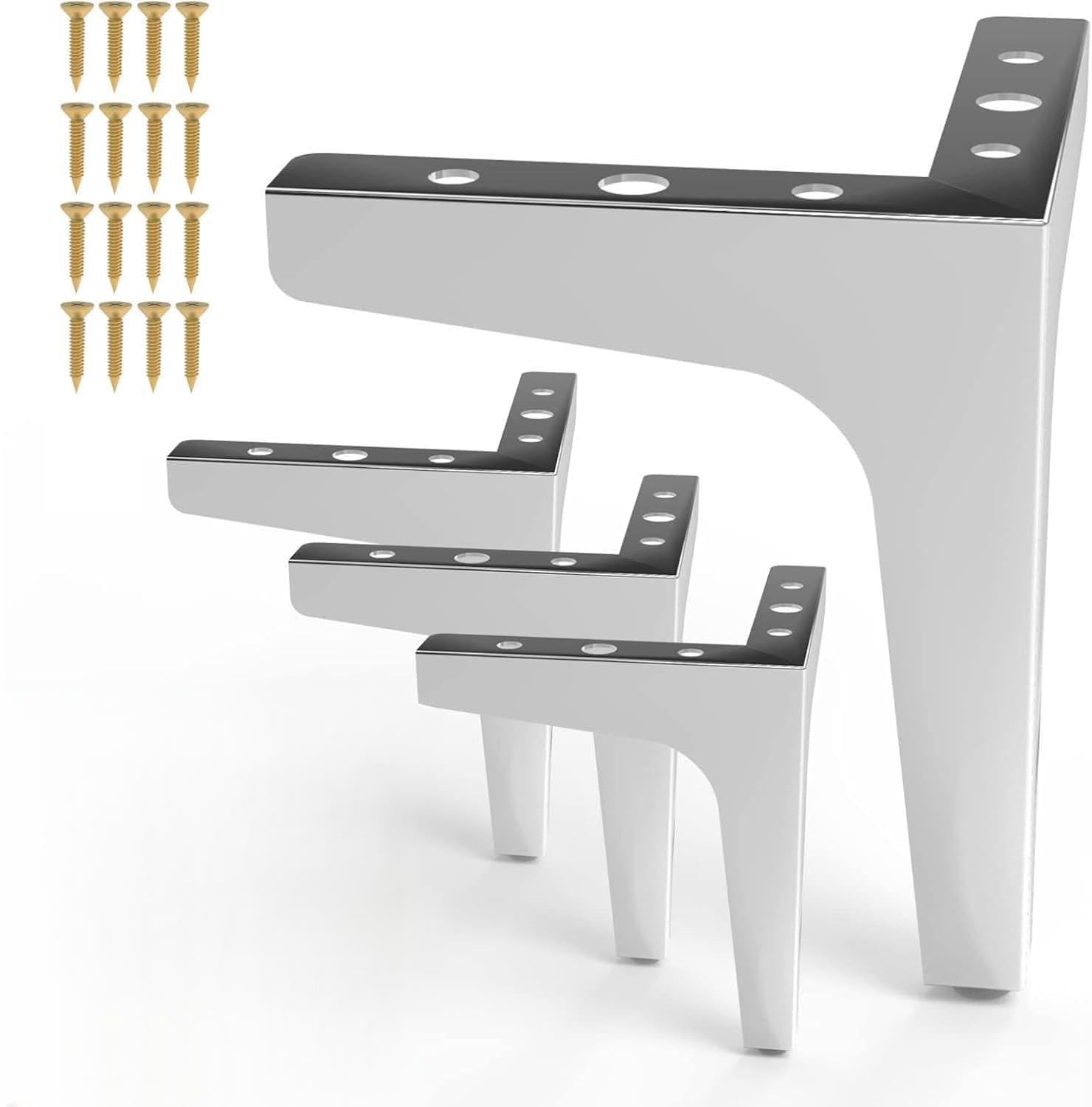 X spring Metal Furniture Legs, 4 PCS Easy to Clean Sofa Legs Metal Triangle with Screws, 15cm Long Easy to Install Modern Style Furniture Sofa Legs, Suitable for Couch, Nightstand, Cupboard (6 Inch)