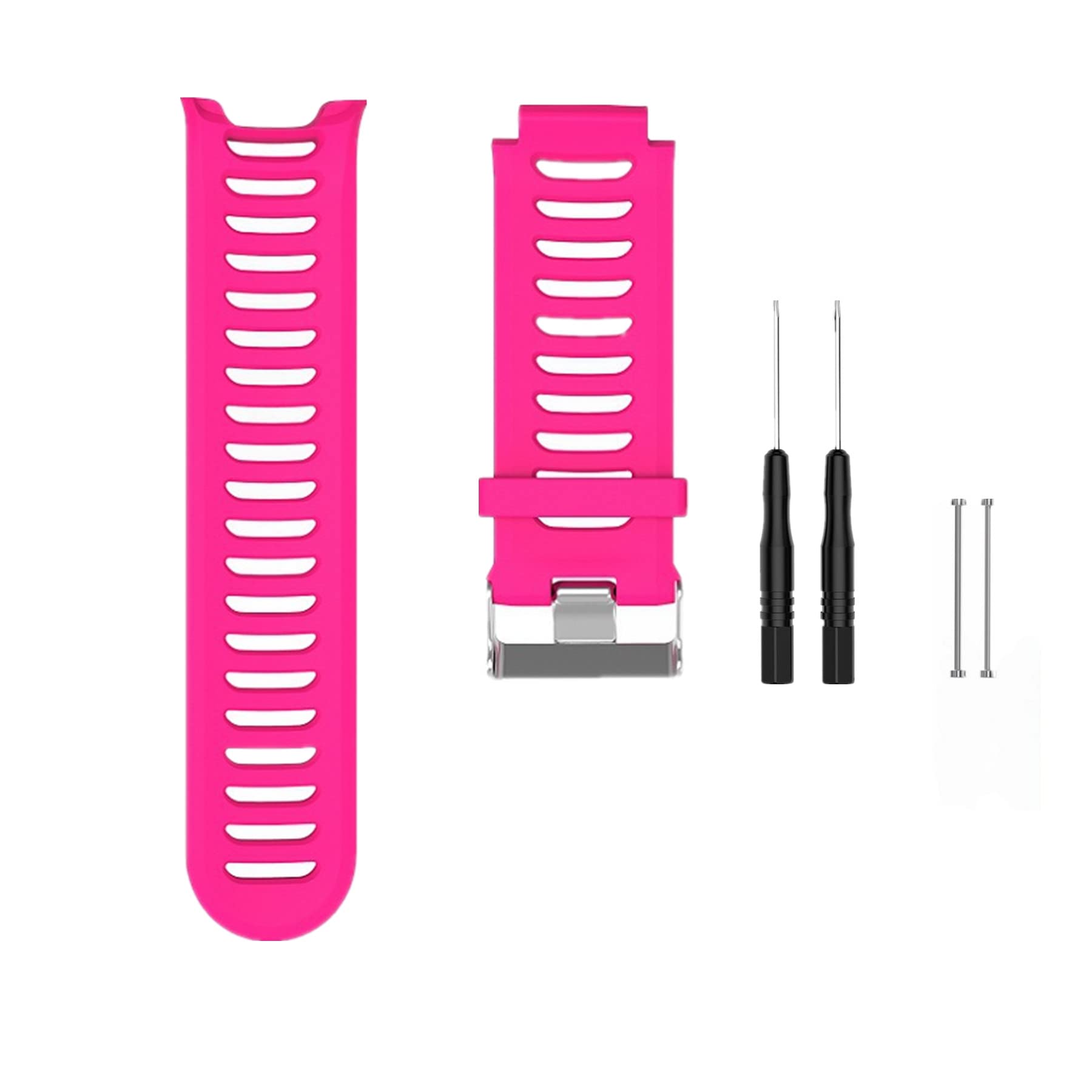 Muovrto Strap for Garmin Forerunner 910XT, Silicone Sport Wristband Watch Strap Watch Band (Rose Red)