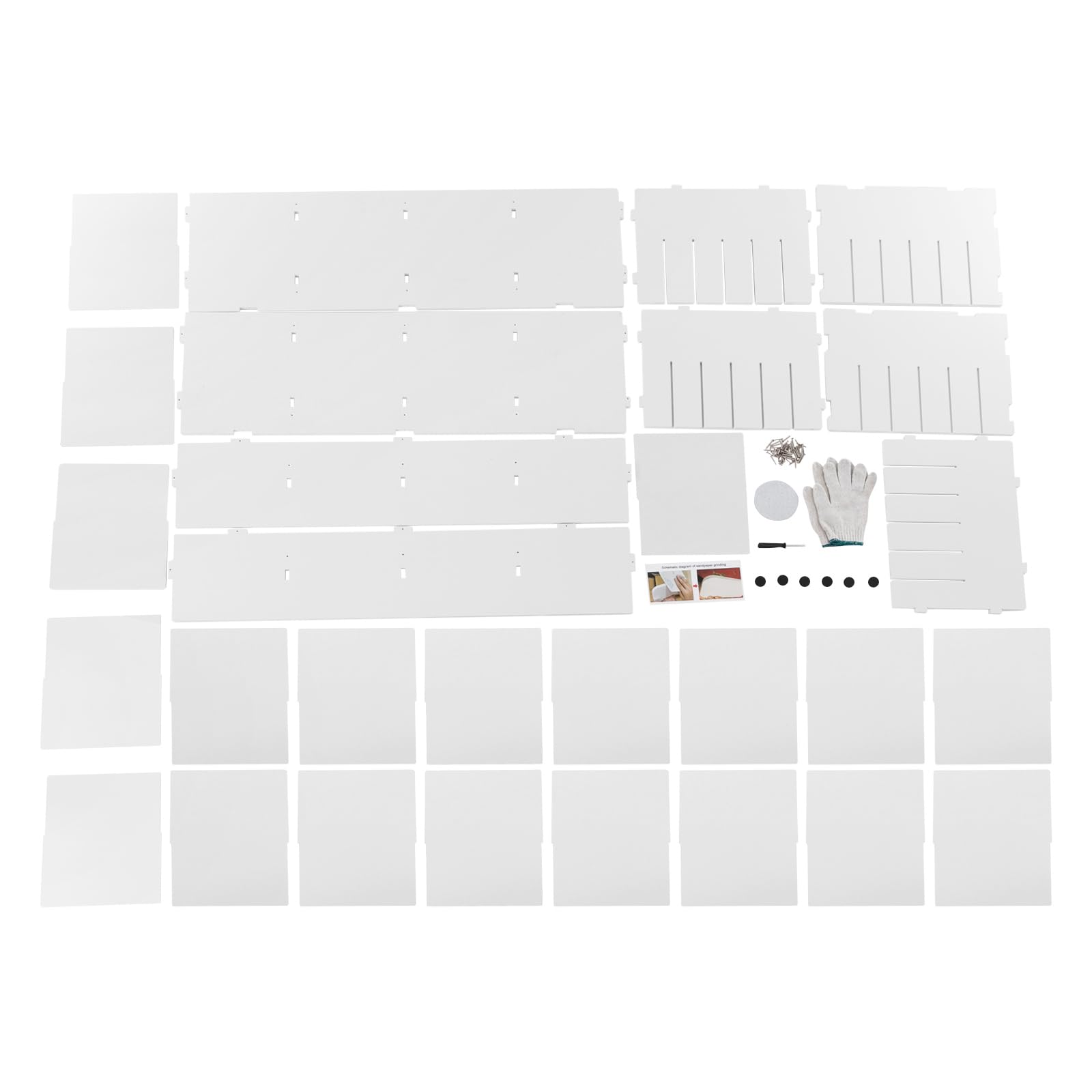 Portadocumenti, ufficio, letteratura, 24 scomparti, da scrivania, 100 x 30 x 42 cm, ripiani, sistema di archiviazione per la casa, l'ufficio (bianco, 4 x 6 scomparti)