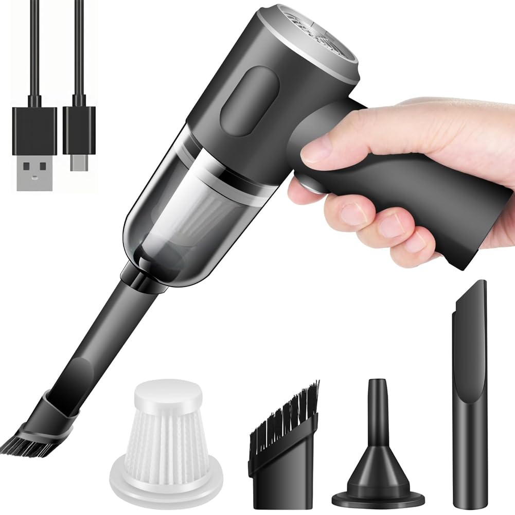 Fuhjythy Wireless Handheld Car Vacuum Cleaner High Power Rechargeable Household Mini Vacuum Cleaner, Vacuum for Desk