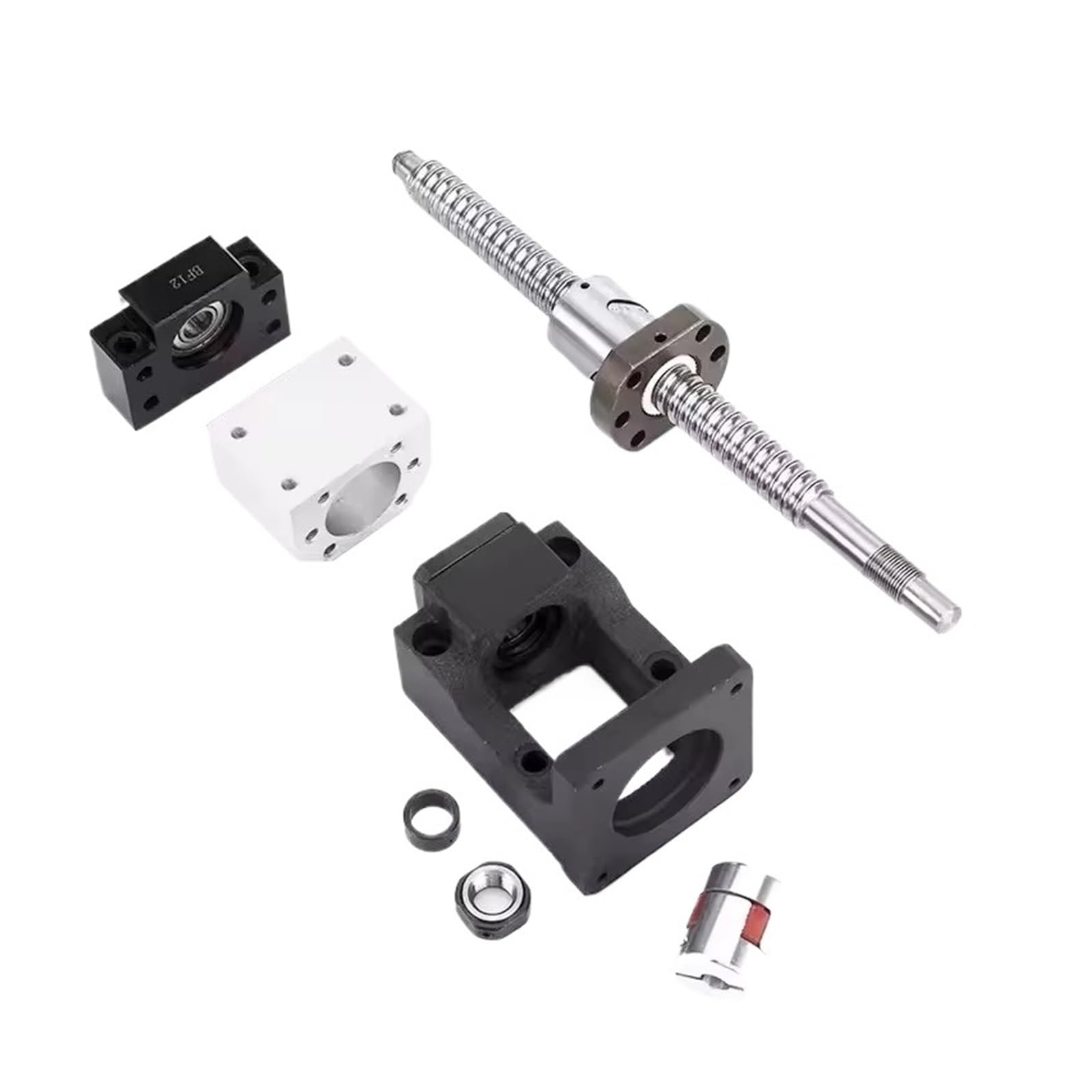 Metal Ball Screw nut end Processing Left Hand Ball Screw SFU2510 200mm-1000mm Ball Screw Kits and HM20-86 C5+BF20 End Support Kits Use for Engraving Machine Accessorie(500mm)