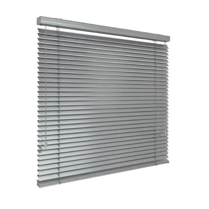 Jalousien Fenster Innen - Alu Jalusienen - 2100x1800mm, Rechte Steuerung - mit Lamellen 50 mm - Montage Wand oder Decke, mit Bohren - für Zuhause & Büro - Silber
