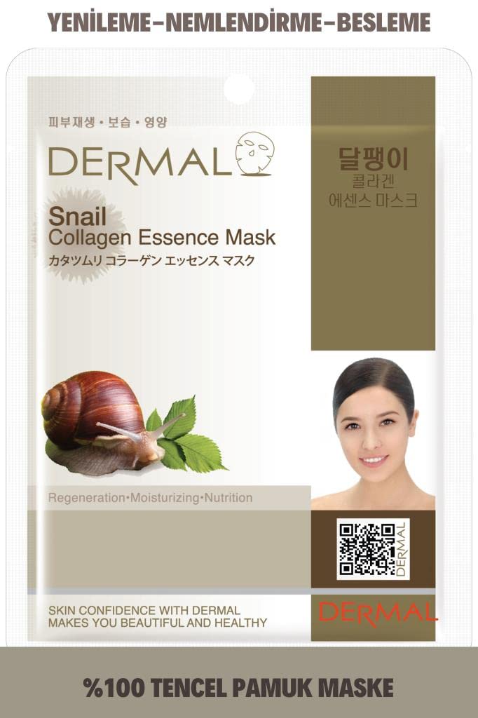 DERMAL Yenileyici, Besleyici ve Nemlendirici Salyangoz Özlü Kollajen Maske 23 Gr