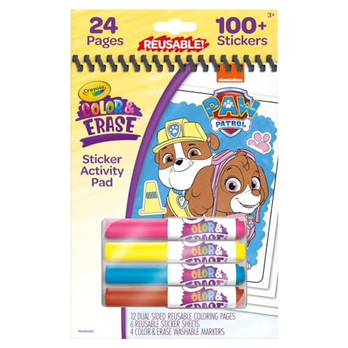 Image of Crayola PAW Patrol Sticker Activity Pad, 12 PAW Patrol Coloring Pages, 100+ Stickers, Travel Activity, PAW Patrol Toys, Toddler Gifts