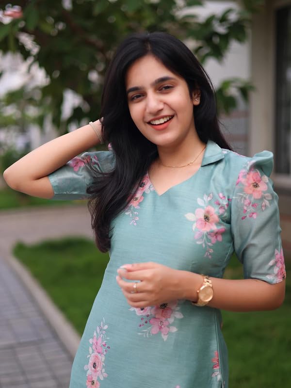 Image of Sun Fashion And Lifestyle Women's Chanderi Stitched Printed Kurti
