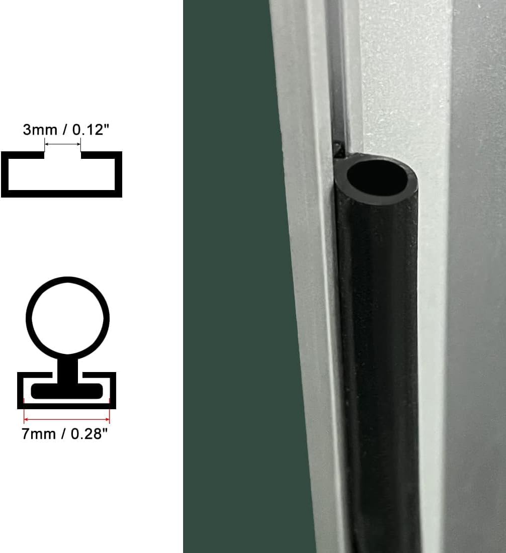 MACHSWON T-Slot Mount Window Weatherstrip Seal 7mm Bulb Bubble for 6mm Slot 3Meters Long - Image 4