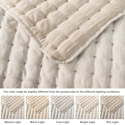 Image of WDCOZY Cloud Soft Quilt Set, King Size, Heather Beige, 104x90 inches