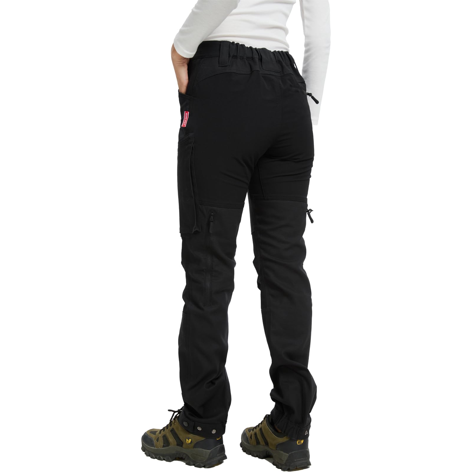 WORK IDEA Damen Wanderhose aus Baumwolle, Stretch-Slim Fit, wasserabweisend, verstellbare Hosenbeine, geeignet für Camping, Wandern & Gartenarbeit