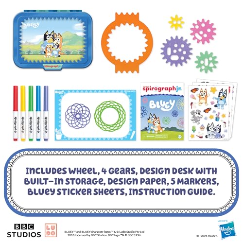 Image of Spirograph Jr Bluey Toys Toddler Arts and Crafts for Kids Drawing Kit