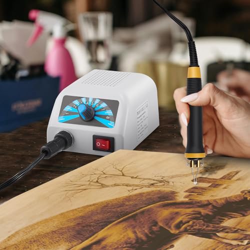 Brandmalkolben, Brandmalerei Set, Holzverbrennungsset 280-800°C mit 30 Spitzen - Pyrographie Set für Holz & Leder, Temperaturregelung Lötstation Lötkolben Set für Anfänger & Profis DIY