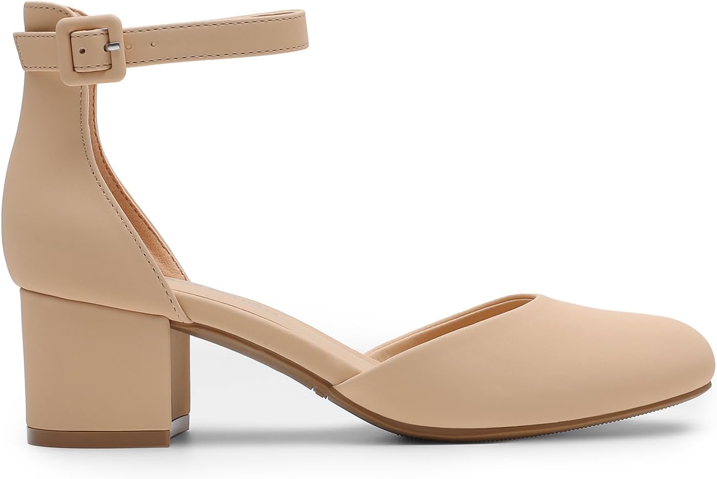 DREAM PAIRS Women's Closed Round Toe Low Block Heels Ankle Strap Chunky Heel Pumps Dress Wedding Office Party Shoes - Image 3