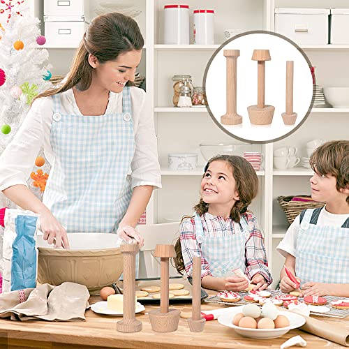 Wooden Tart Tamper Set, Double Side Egg Tart Cake Bottom Mold, Pie Masher Diy Cake Pastry Tool For Mini Egg Tart, Cheesecakes And Dessert Baking (3 Pieces) #TOP4