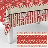 GZBJMYGS Popcorn Party Tablecloth Decor Popcorn Carnival Circus Themed Table Cover Decorations for Carnival Party Circus Movie Night Themed Birthday Party Dinner Supplies 53' x 104'