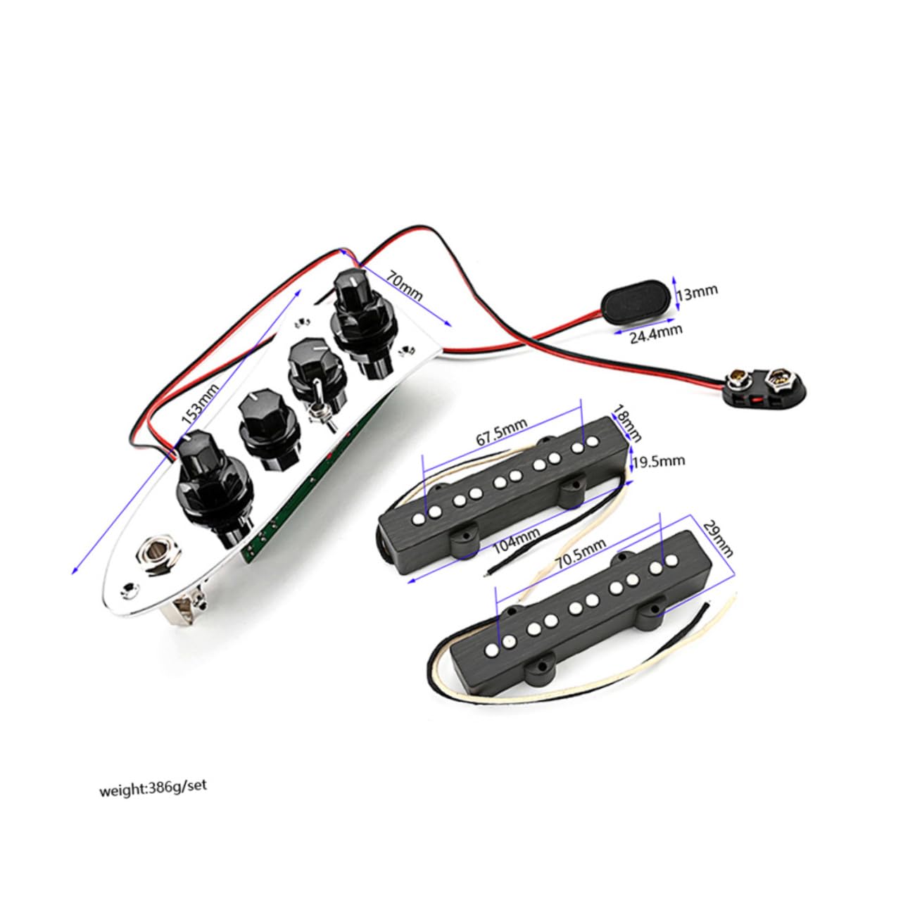 HEMOTON Set di Pickup per Basso Elettrico Jb a 5 Corde, Ferro Argento, Facile da Installare, Pronto All'uso
