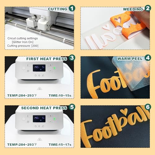 Image of Fluorescent Orange Glitter Puff Vinyl Heat Transfer - 12 inch x 5ft 3D Puff HTV Vinyl, Glitter Puffy Iron-On for Fabrics, Perfect for T-Shirts, Bags, Pillows, Compatible with Cricut & Cameo