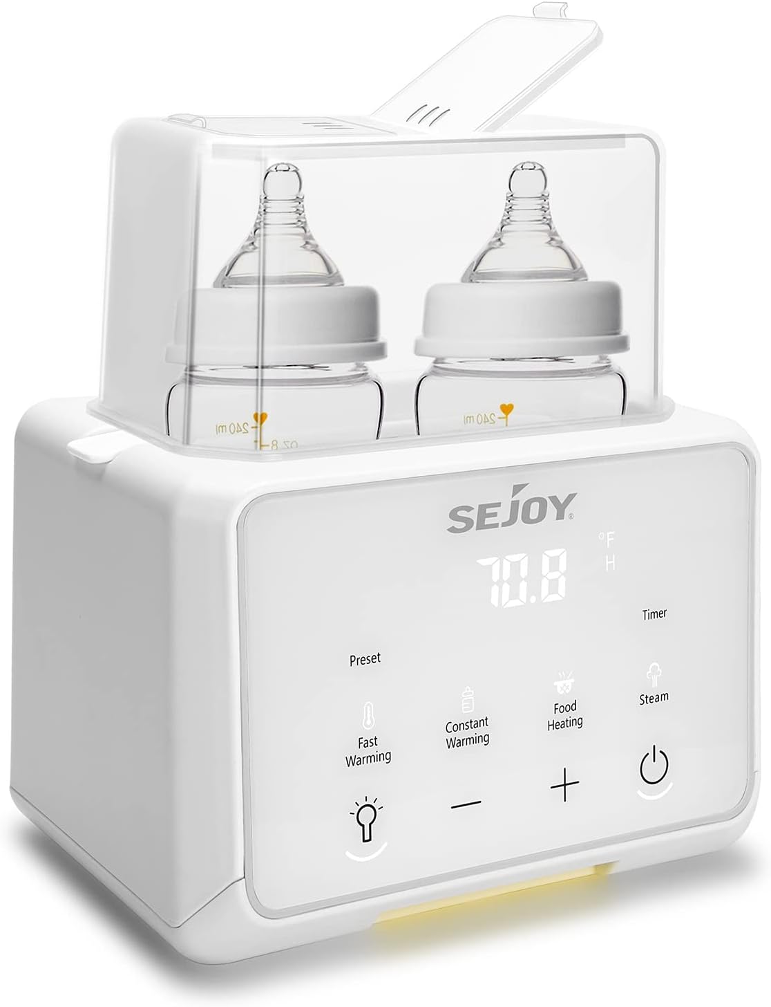 Sejoy Calentador de biberones para bebé, 6 en 1, leche materna, calentador de leche de fórmula, calentamiento de alimentos para bebés, calentador de leche para bebés, elementos esenciales