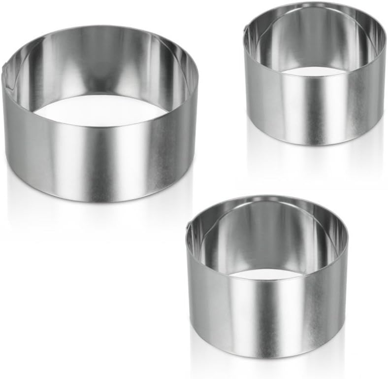 GZXUEHU 12-teiliges Dessertring Set Aus Edelstahl - 8cm Servierringe Für Kuchen & Mousse