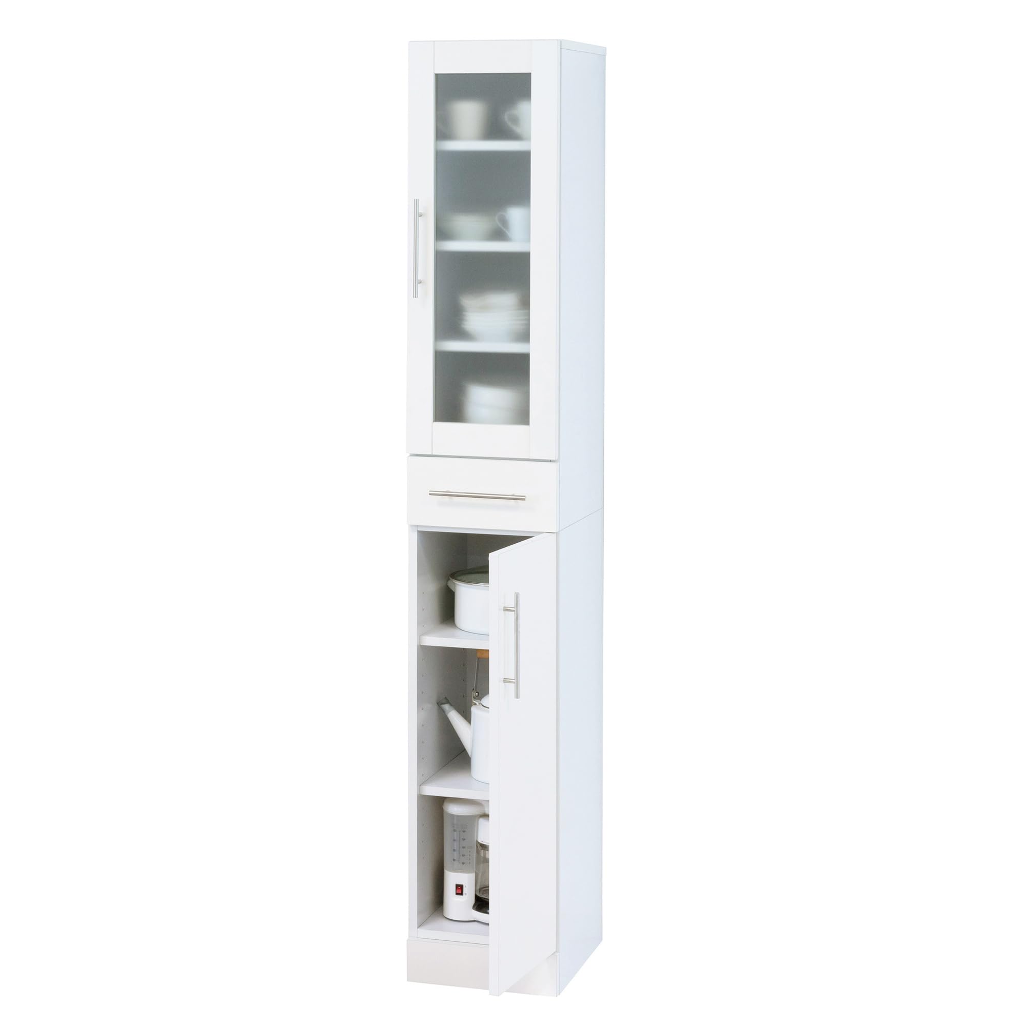 Amazon｜カトレア食器棚S W30×D38×H180cm 組立式 前板にポリ板を使用し