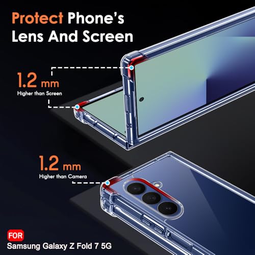 Image of TheGiftKart Crystal Clear Back Cover Case for Samsung Galaxy Z Fold 7 5G | Shock Proof 360 Protection | Hard Clear Back Cover Case for Samsung Galaxy Z Fold 7 5G (PC & TPU, Transparent Bumper)
