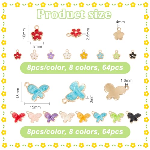 OLYCRAFT 128 ciondoli in lega smaltata in 8 colori...