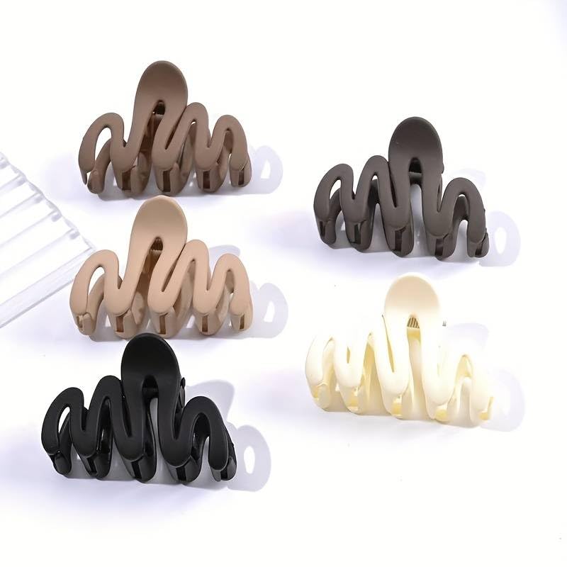 Image of Cerrito 6 Pcs Small Matte Hair Claw Clips, Neutral Mini Clamps with Strong Hold Grip for Thick & Thin Hair, NonSlip Hair Accessories Fashion Everyday Hairstyling (Multicolor, Zigzag Small)