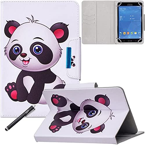 Universal Case for 9-10.5 inch Tablet, Newshine Stand Folio Case Protective Cover for 9" 10.1" Touchscreen Tablet, with Multiple Viewing Angles, Card/Cash Pocket - Happy Panda