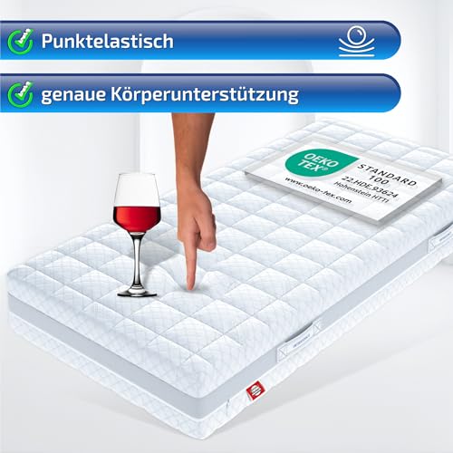 Matratzen Perfekt 9-Zonen Taschenfederkern Hamburg Deluxe 180x200 H4 Höhe 23 cm hoher Punktelastizität waschbarer Bezug (60°C) – Bild 5