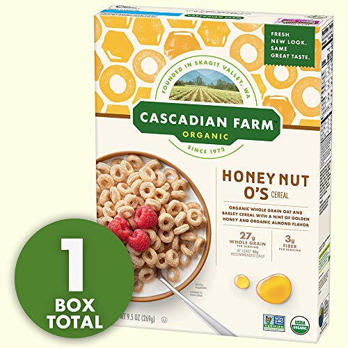 Cascadian Farm Organic Cereal, Honey Nut O's, 9.5 oz