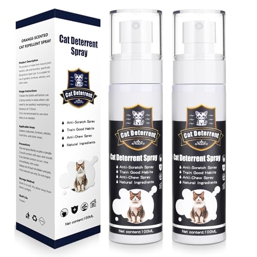 Accyoiu 2 Pack Cat Deterrent Spray, Cat Repellent Spray, Anti Cat Scratch Marking for Furniture Sofas Rugs Curtains, Effective Training Behavior for Kitties Indoor & Outdoor