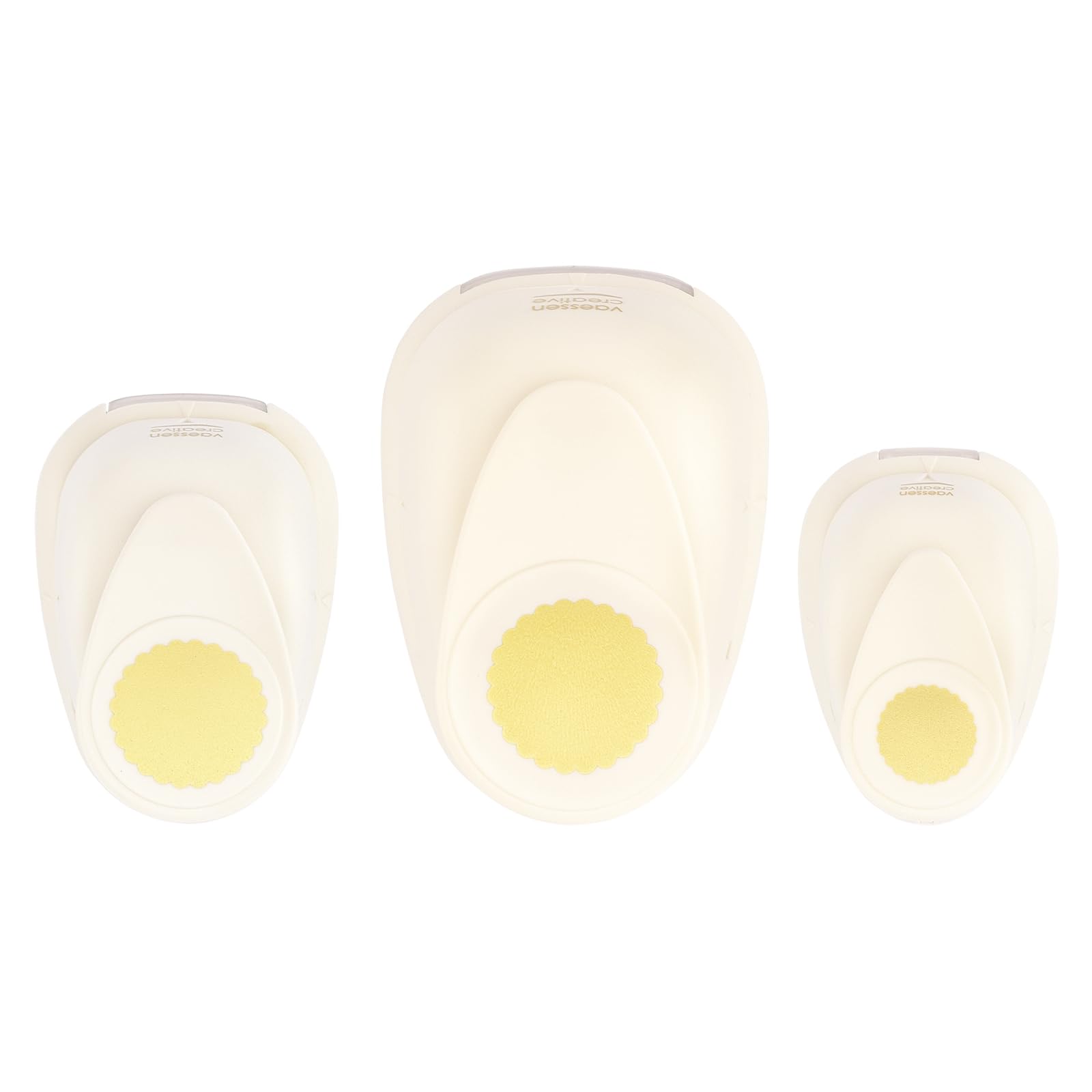 Vaessen Creative Craft Paper Punch - Scalloped Circles - 3 Pcs - Various Sizes - Circle Cutter for Crafting and Card Making