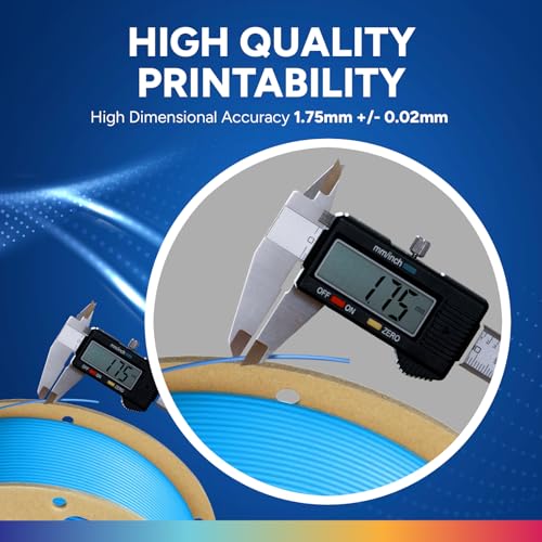Image of OVERTURE PLA Plus (PLA+) Filament 1.75mm, Stronger & More Durable, Professional Toughness 3D Printer Filament 1kg (2.2lbs), High Precision + /- 0.02mm, Tangle-Free (Digital Blue, 2-Pack)