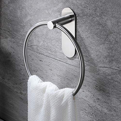 Taozun Towel Ring/Hand Towel Holder - Self Adhesive Round Towel Rack for Bathroom SUS 304 Stainless Steel