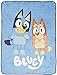 Jay Franco Bluey Again Throw Blanket - Measures 46 x 60 inches, Kids Bedding - Fade Resistant Super Soft Fleece (Official Bluey Product)