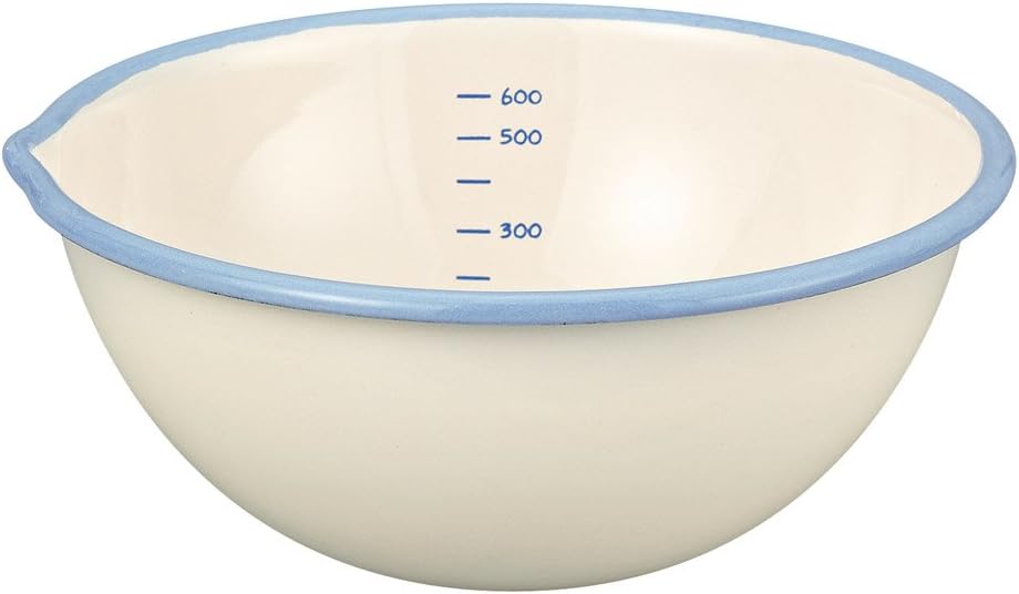 富士ホーロー Fuji Enamel BM-15B W Single Mouth Bowl, 5.9 inches (15 cm), 0.5 L., Hollow Graduation, White