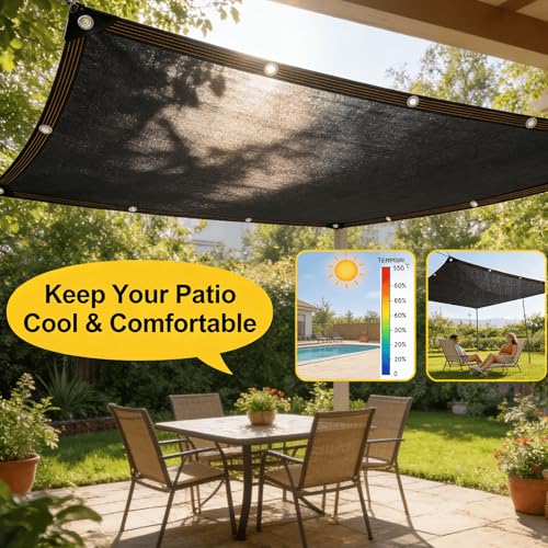Shade Cloth - for Plants Greenhouse, 70% Sunblock Shade Sails -for Outdoor Garden Pergola Patio Lawn Kennel Chicken Coop Easier to Hang Plant Shade Net Cover by QLOFEI - Used condition - Image 6