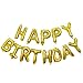 KALOR 16 inch Happy Birthday Balloons Gold Balloon Banner Aluminum Foil Letters Banner Balloons for Party Supplies and Birthday Decorations