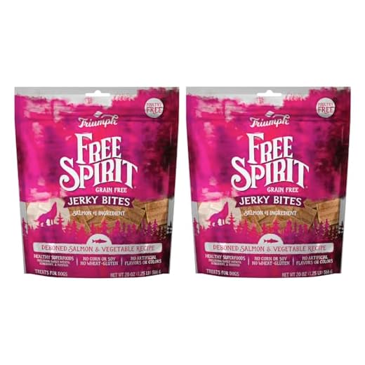 Triumph Free Spirit Grain Free Salmon and Vegetable Recipe Jerky Bites Soft Dog Treats, 20 Ounce (Pack of 2)
