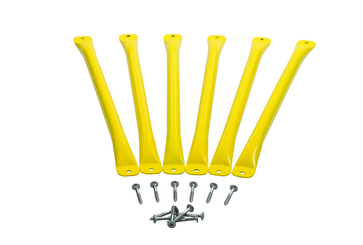 Playset Monkey Bars | Yellow | 6 Metal Monkey Bars, Hardware & Easy Installation Instructions Included | DIY Swingset Accessory | Backyard Playground Accessories | Replacement Jungle Gym Rungs