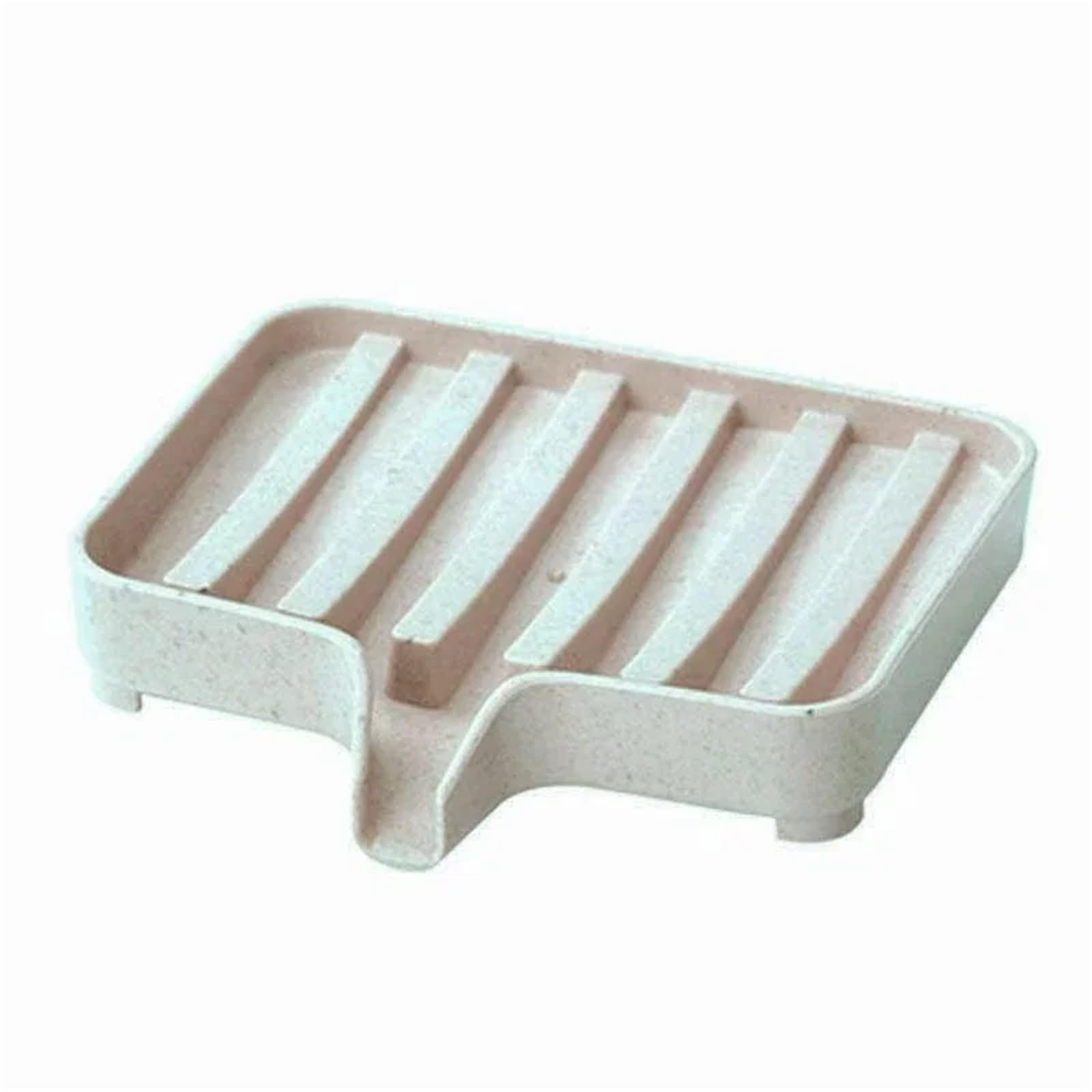 4Pcs Silicone Soap Dish Bathroom Self Draining Bar Holder Kitchen Sink Sponge Drain Portable Soaps Dishes Rack for Soap(Beige)