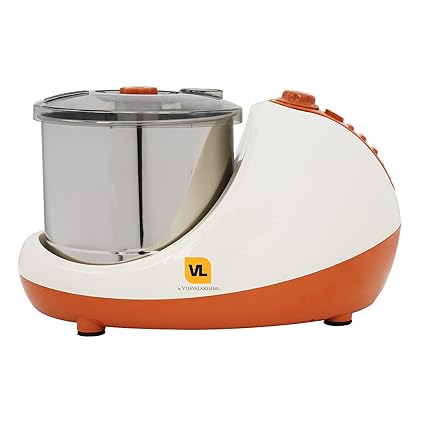 VIJAYALAKSHMI | AMAZE 2 Litre | Table Top Wet Grinder with Heavy Duty Body, 2L (Yellow) | with Coconut Scrapper & Atta Kneader Attachment | Overload Protector | Time controller.