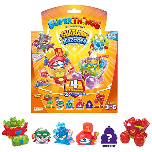SUPERTHINGS RIVALS OF KABOOM Guardians Kazoom – Pack 4 (Incluye 1 capitán Plateado) y 2 Kazoom Jets, Version 3/6