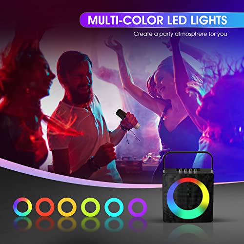 HIUYRFS Karaoke Maschine, Karaoke Tragbare mit 2 Drahtlosen Mikrofonen, PA-System für Heimparty, Meeting, Hochzeit, Picknick, Gifit,(508 B)