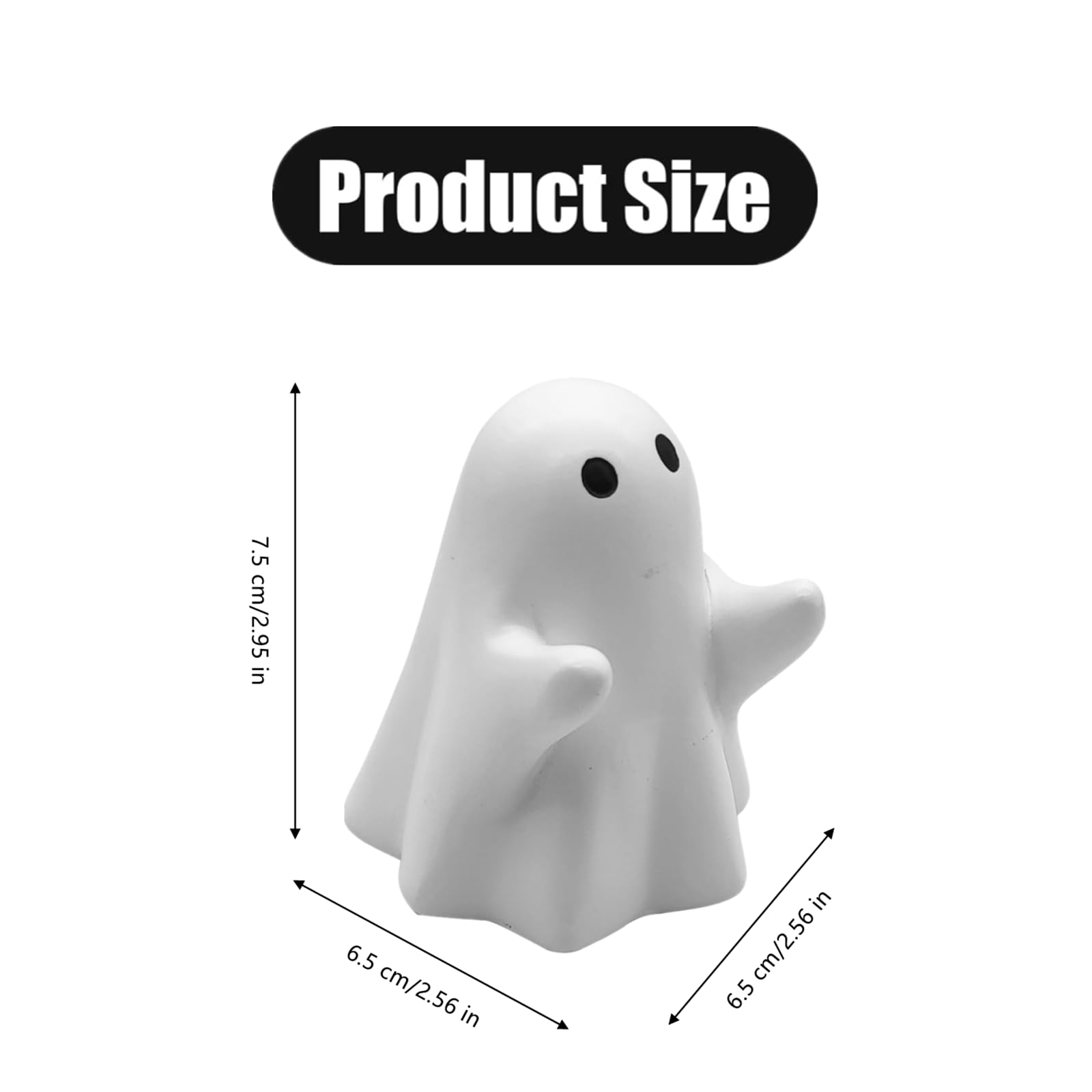 Majhoxka 1 Pcs Funny Ghost Pen Holder Cute Pen Holder Resin Ghost Figurine Pencil Stand for Home Office Desktop Decoration, White