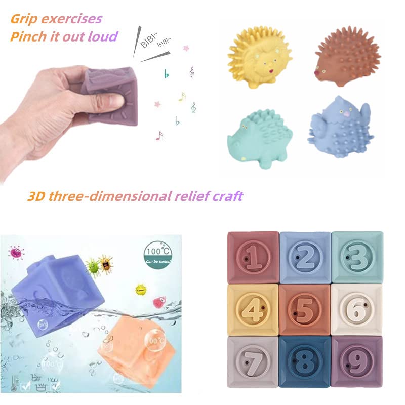 Miniatura 2 de Takeberny Bloques de construcción suaves para bebés, juguete de agarre de ladrillo de silicona 3D, ladrillo de silicona 3D, bola suave para niños,