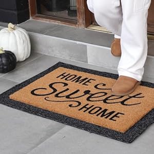 THEODORE MAGNUS Door Mat – Coir Doormat for Outdoor Entrance, Durable Welcome Mat with Non-Slip Backing, Perfect for Front Door and Entryway - Outdoor/Indoor - Home Sweet Home THEODORE MAGNUS Door Mat–Coir Doormat for Outdoor Entrance Durable Welcome Mat with Non Slip Backing Perfect for Front Door and Entryway OutdoorIndoor Home Sweet Home