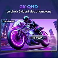 Amzfast 27 Zoll QHD Gaming Monitor, 2560x1440 200Hz Fast IPS, 1ms MPRT, HDR400, 400cd/m², Night Vision 130%sRGB, Adaptive Sync, Ai Gaming Monitor weiß, DP 1.4*2&HDMI 2.0*2, VESA100x100, AMZG27F6Q – Ansicht 4
