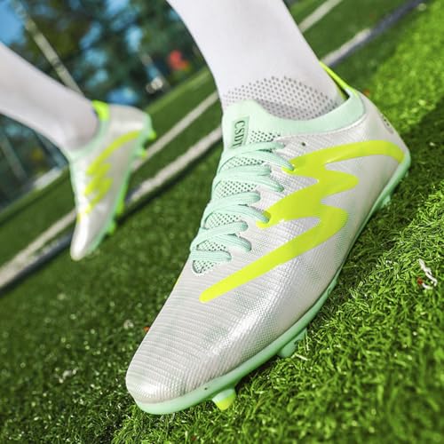 Image of Unisex FG Cleats Training Athletic Non-Slip Long Studs High-Top Football Soccer Shoes for Youth