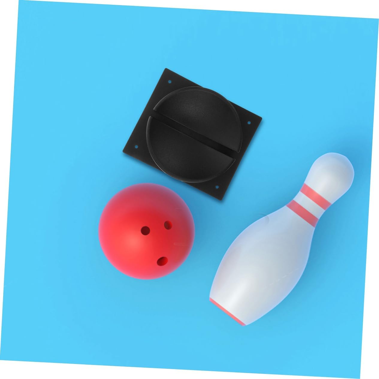 VANZACK 2pcs Bowling Ball Holder Base for Indoor Display Durable Plastic Sports Ball Rack with Sleek Design for Bowling Alleys and Home Use