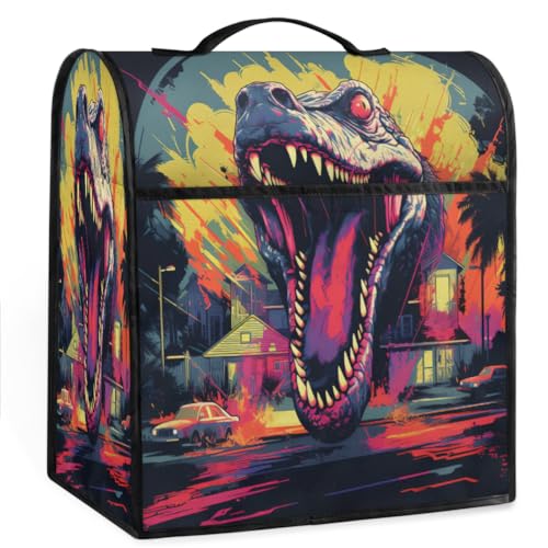 Coffee Maker Cover Ferocious Dinosaur Pattern Kitchen Appliance Covers Small Appliance Covers Blender Cover Juicer Cover Dust Covers for Kitchen Appliances with Top Handle and Pockets,Washable,B78